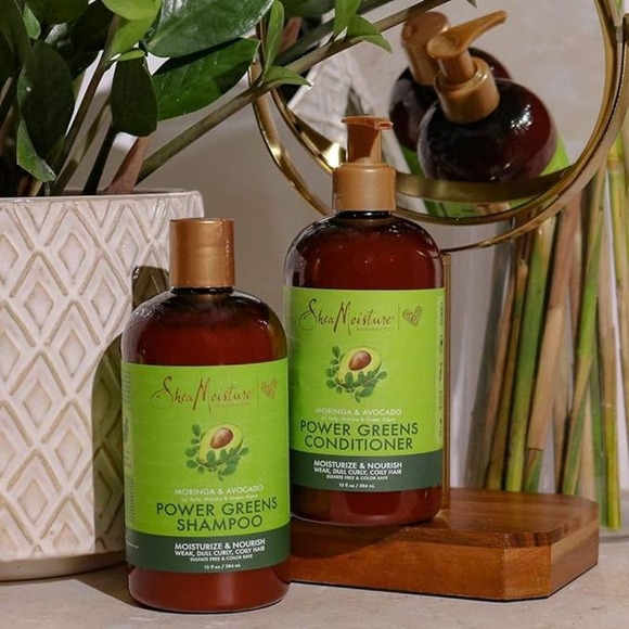 SheaMoisture Power Greens Shampoo & Conditioner Moringa & Avocado 13oz - Picture 4 of 7